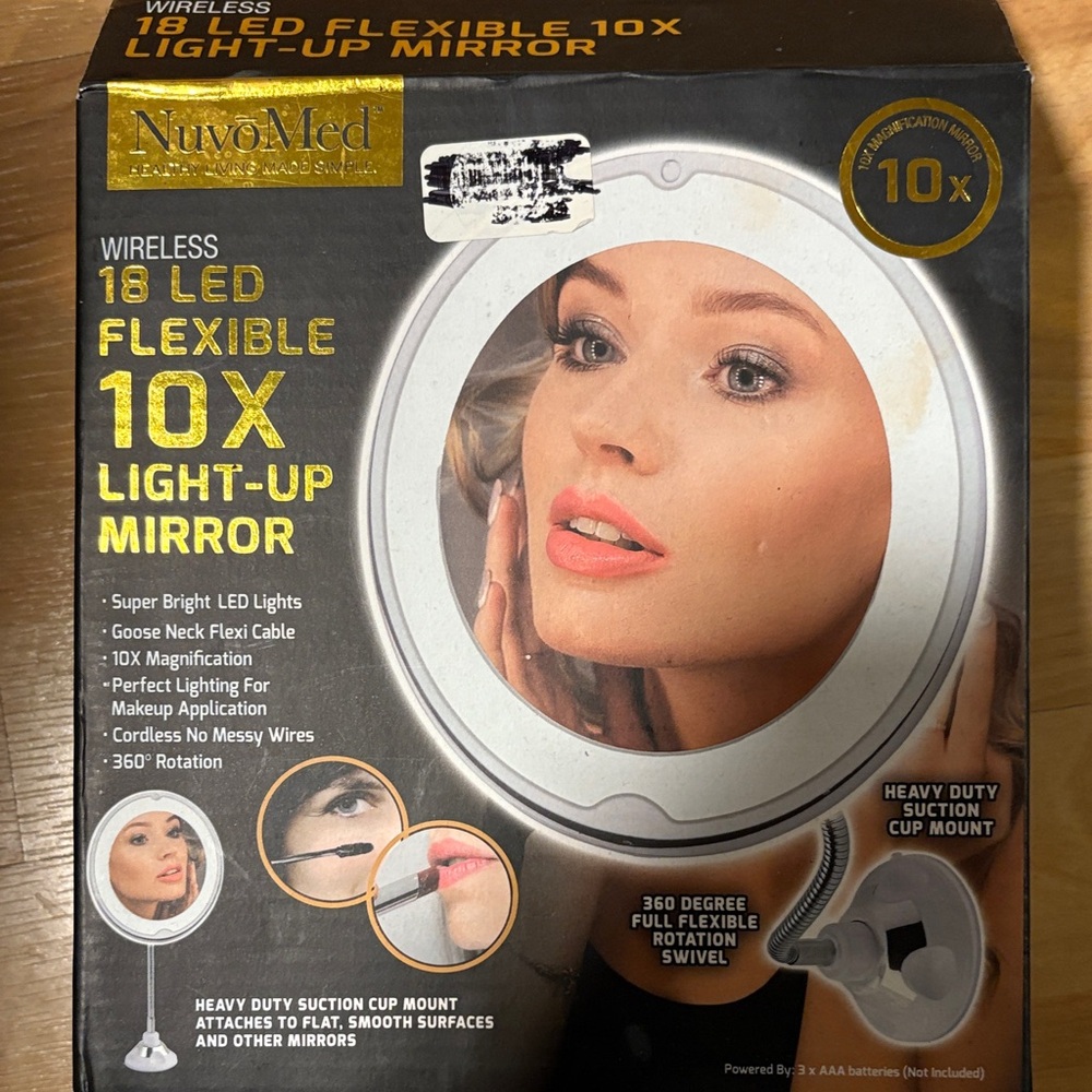 NuvoMed 18 LED Flexible 10X Light-Up Mirror